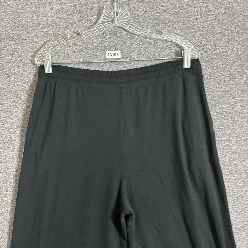 Vuori Women's Large Solid Black Stretch Polyester Halo Essential Wide Leg Pants_5